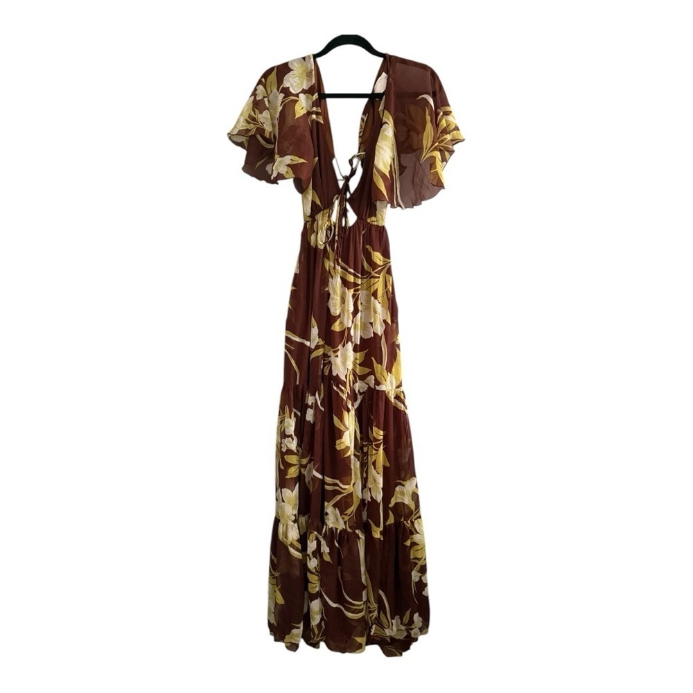 ASOS Elegant Brown Floral Maxi Dress